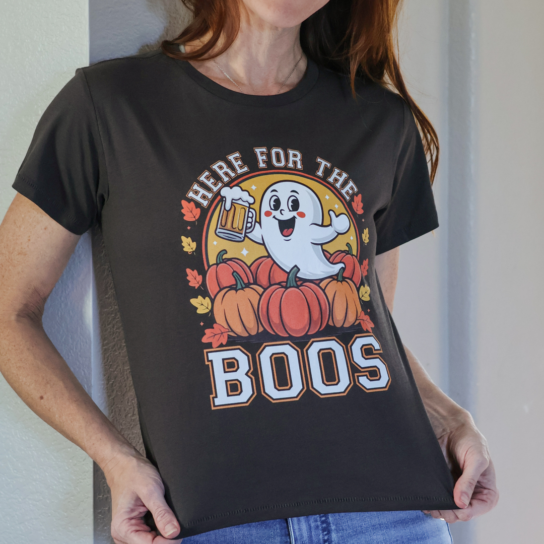 Here for the Boos Halloween Mid-Length Tee