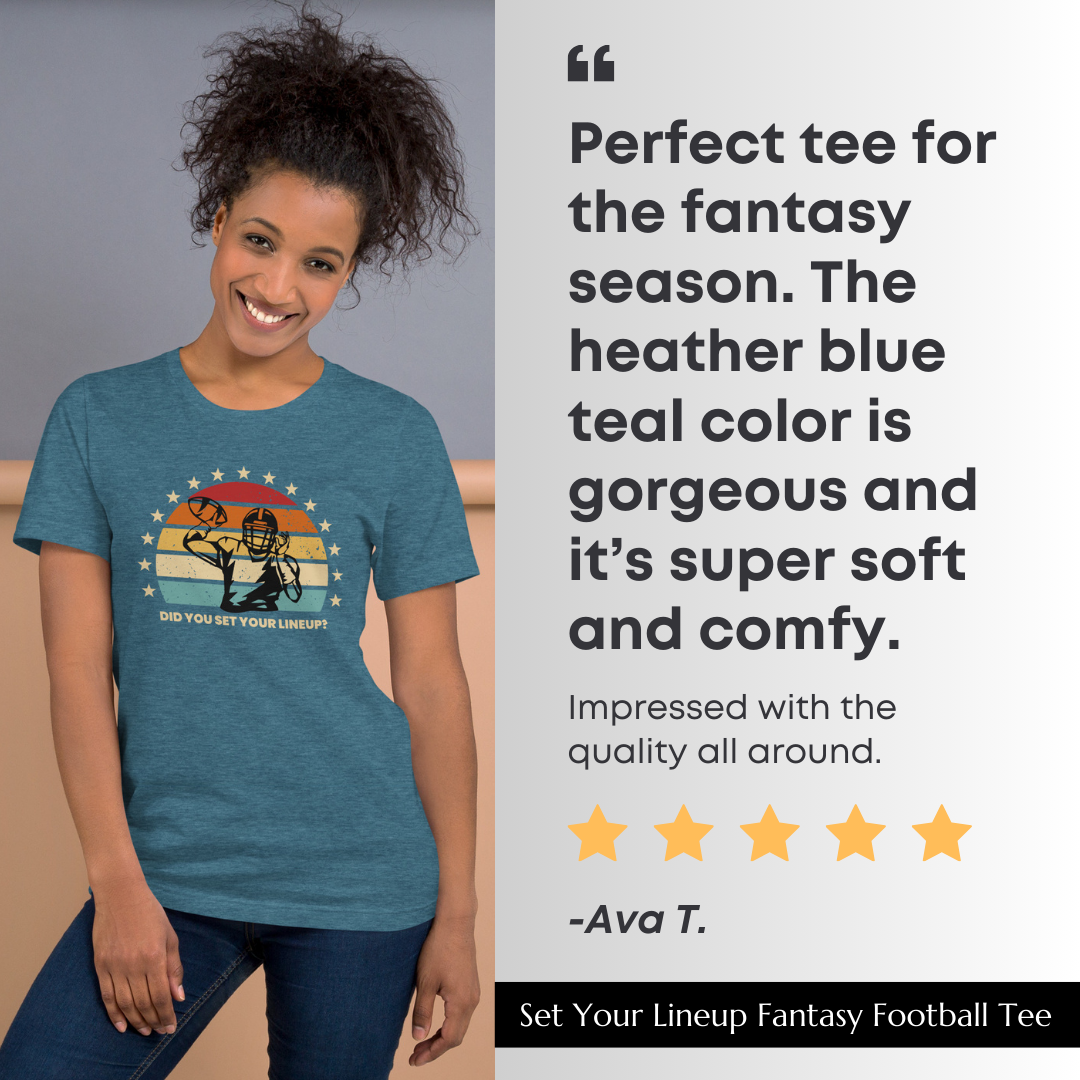 Set Your Lineup Fantasy Football Tee: Bold Color Palette