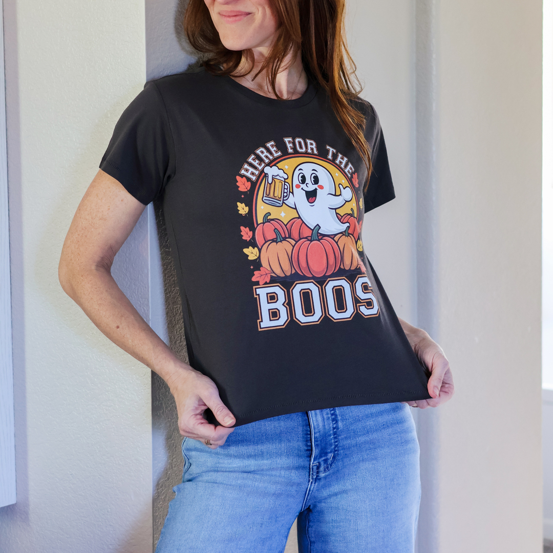Here for the Boos Halloween Mid-Length Tee