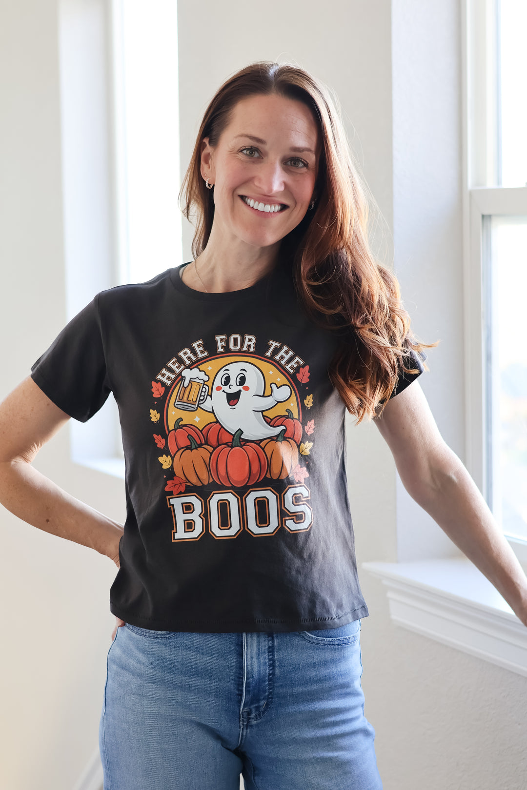 Here for the Boos Halloween Mid-Length Tee