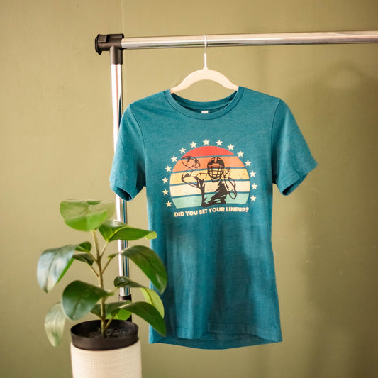 Set Your Lineup Fantasy Football Tee: Bold Color Palette