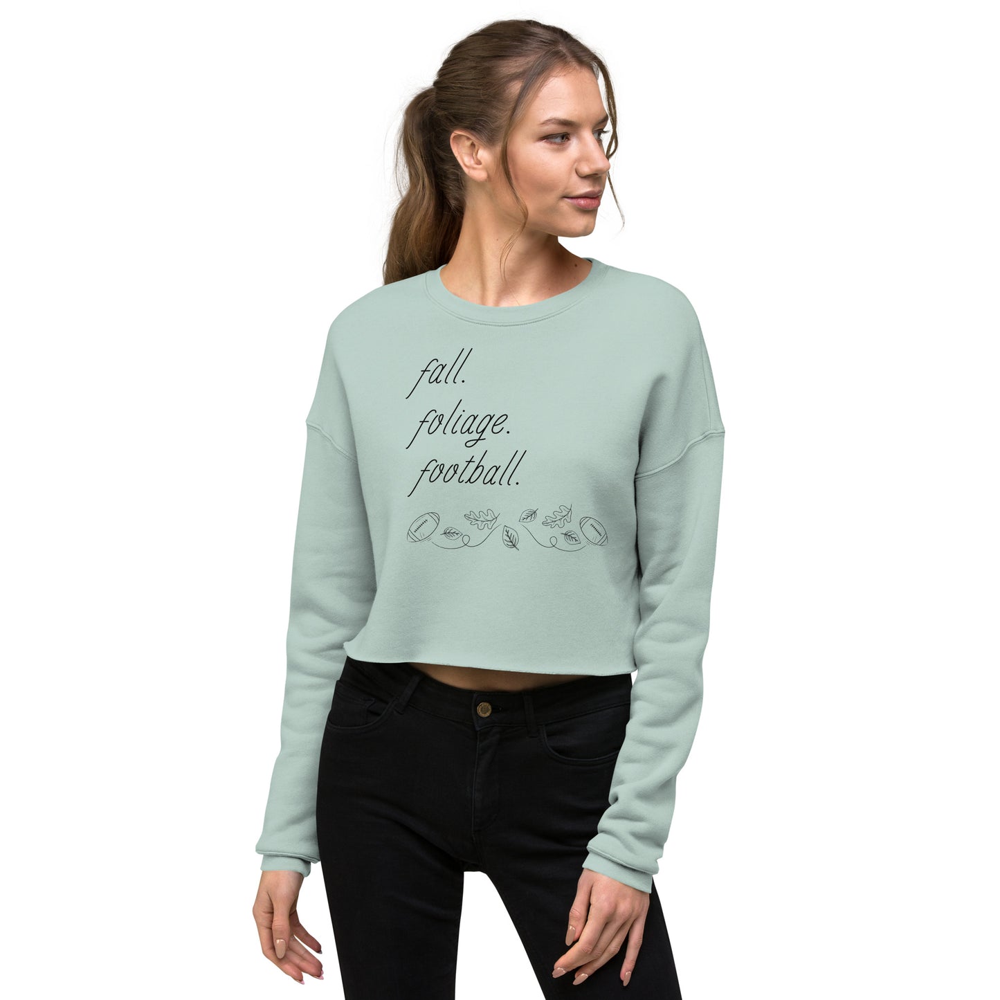 Falling For Football Cropped Sweatshirt