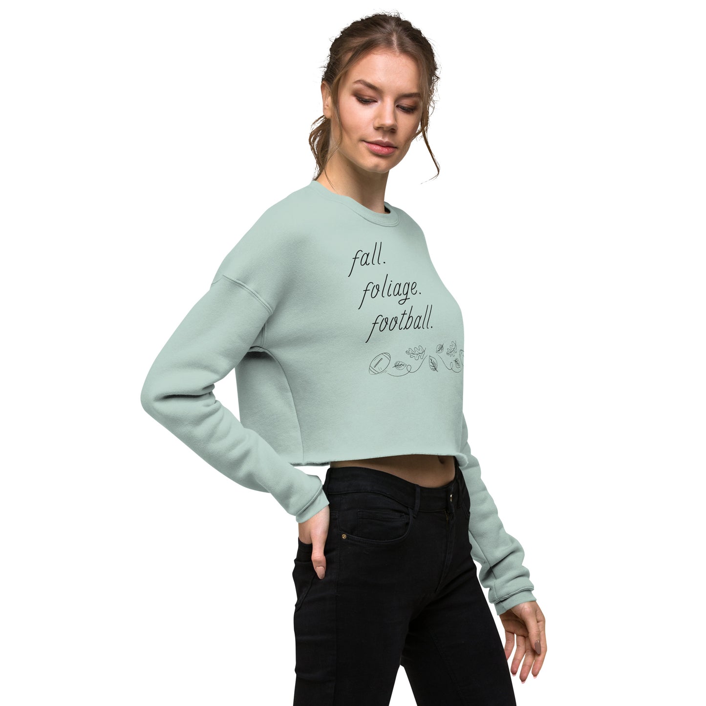 Falling For Football Cropped Sweatshirt